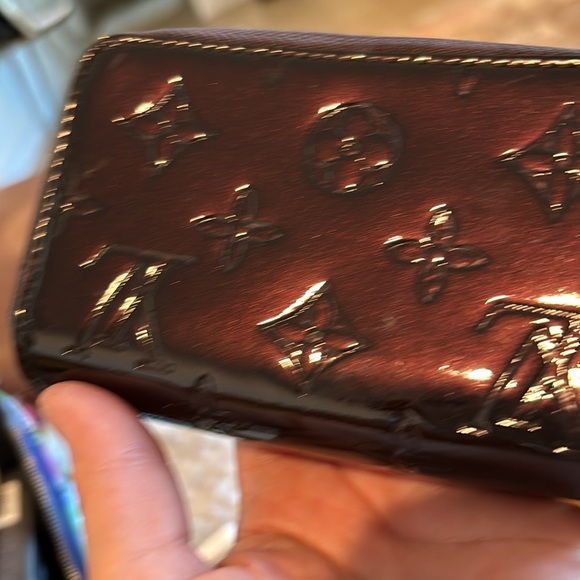 Louis Vuitton Bordeaux Vernis Patent Leather Monogram doublezip small wallet EUC - Picture 6 of 12